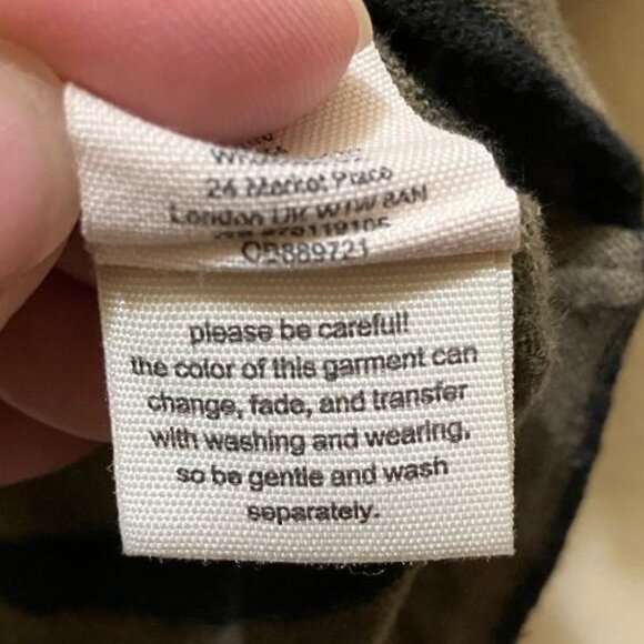 We The Free Women's Head In The Clouds Green Striped Distressed Cropped Shirt XS - Picture 5 of 5